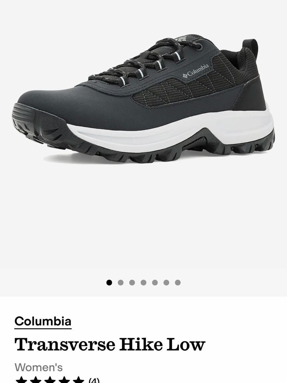 New Columbia Transverse Hike Low Black Hiking Shoes 7 7.5